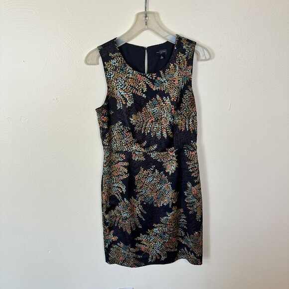 The Limited Womens Petite Floral Brown Leaf Pattern Sleeveless Dress Size 6 - Picture 7 of 10